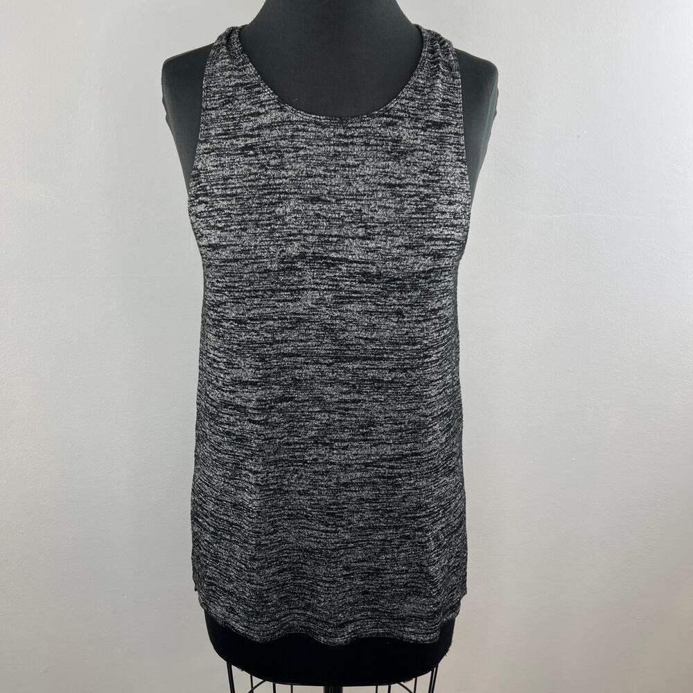 ARITZIA Wilfred Free Gray Black Heather Spacedye Crew Neck Sleeveless Tank Top M